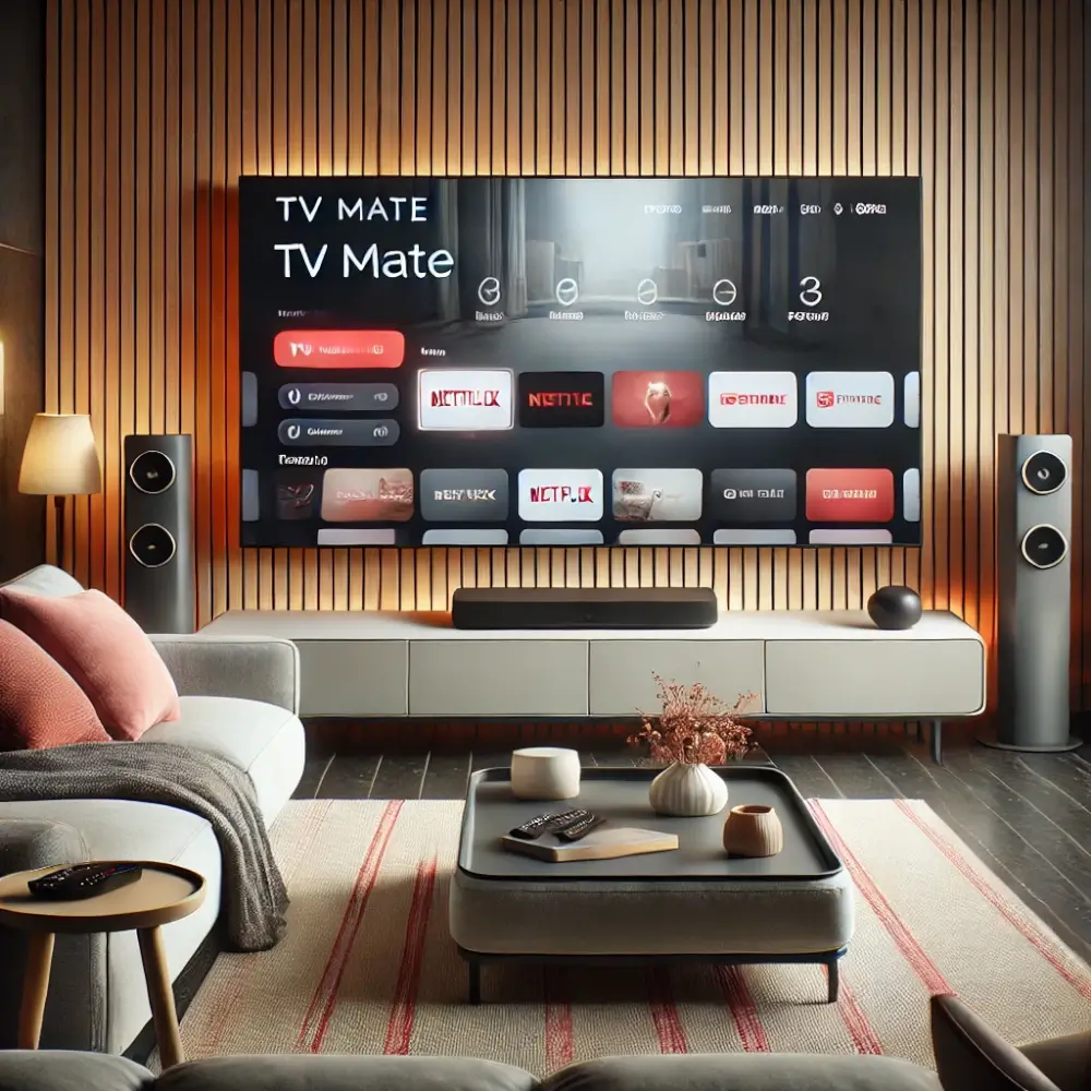 TV Mate - Ultimate streaming setup with personalized interface for enhanced viewing experience.